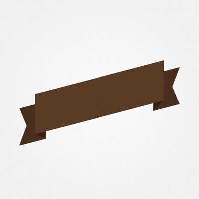 Brown ribbon banner on white