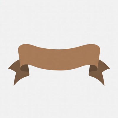 Brown ribbon banner illustration