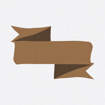 Brown ribbon banner isolated
