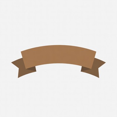 Brown ribbon banner isolated