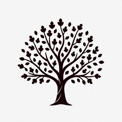 Oak Tree Silhouette Illustration