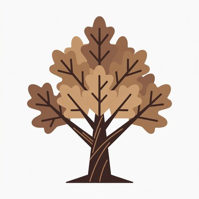 Autumn Oak Tree Clipart