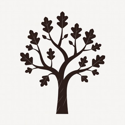 Oak Tree Silhouette Illustration
