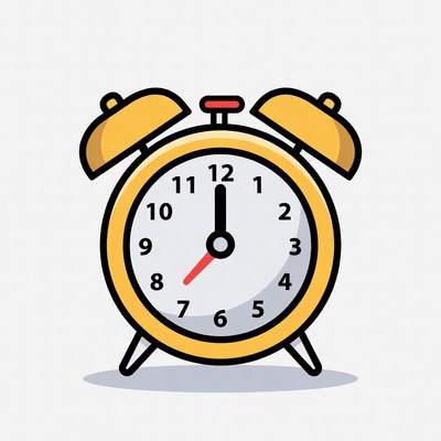 Yellow Alarm Clock at 9:20