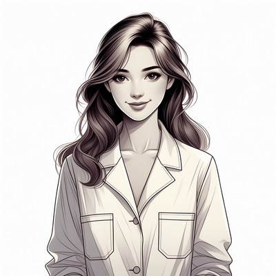 Asian woman in white lab coat