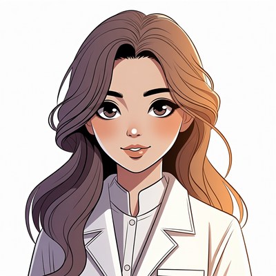 Anime girl in white lab coat