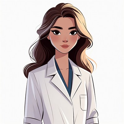 Asian woman in white lab coat