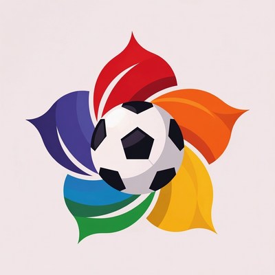 Soccer Ball in Colorful Flower