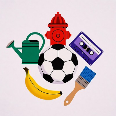 Colorful Objects Around Soccer Ball