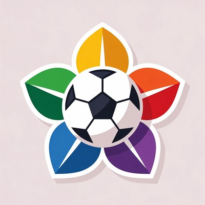 Soccer Ball in Rainbow Flower