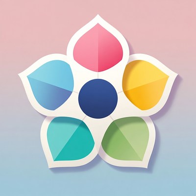 Five-Petal Flower Diagram