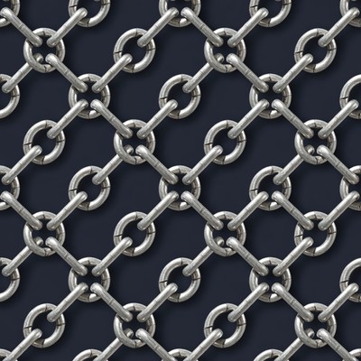 Silver Chain Link Mesh Pattern