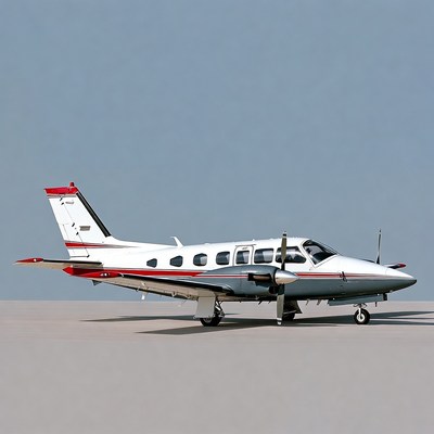 White Twin-Engine Beechcraft Airplane Parked