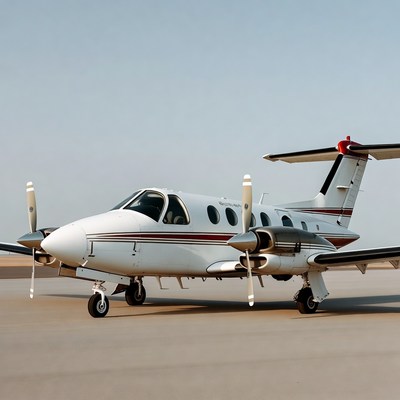 White Beechcraft Baron on Tarmac