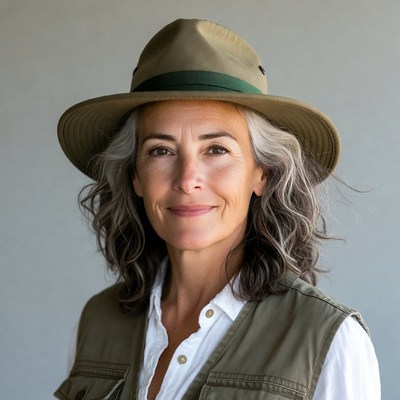 Woman wearing safari hat