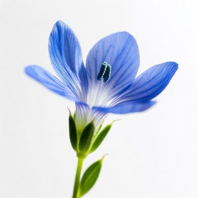 Blue flower on white background