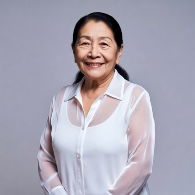 Elderly Asian woman smiling