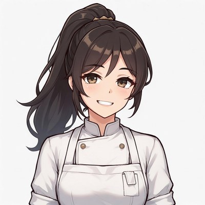 Anime girl in chef uniform