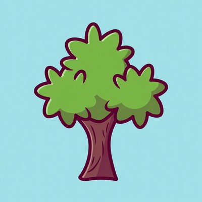 Cartoon green tree illustration
