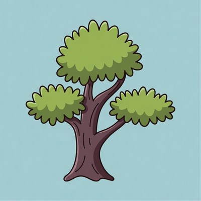 Cartoon green tree illustration