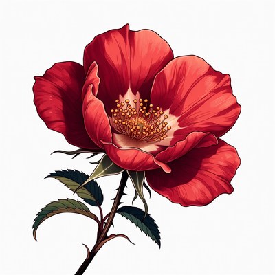 Red Rose Flower Illustration