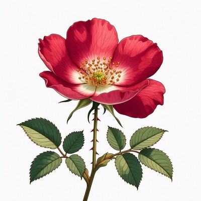 Red Rose Flower Illustration