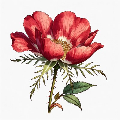 Red Rose Flower Illustration
