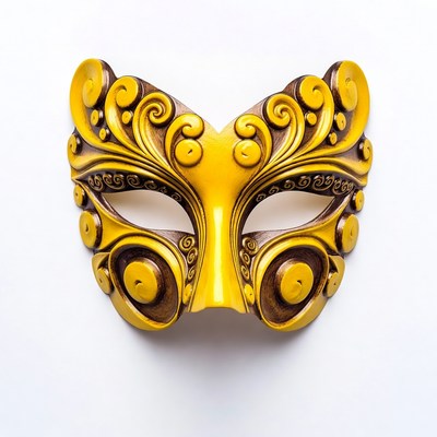 Golden ornate masquerade mask