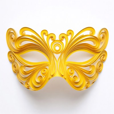 Golden Quilling Paper Mask