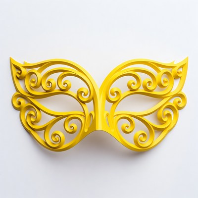 Golden ornate masquerade mask
