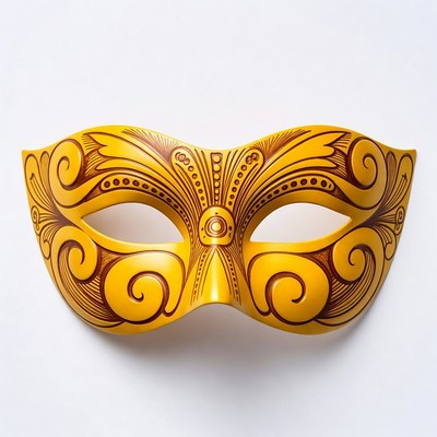 Golden ornate masquerade mask