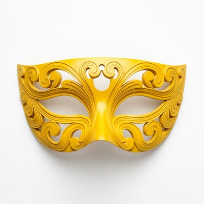 Golden ornate masquerade mask