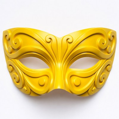 Golden ornate masquerade mask