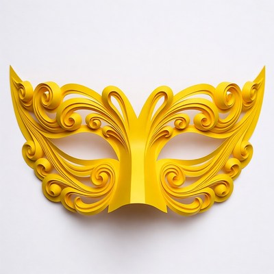 Golden ornate paper mask