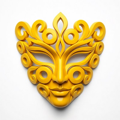 Golden ornate decorative mask