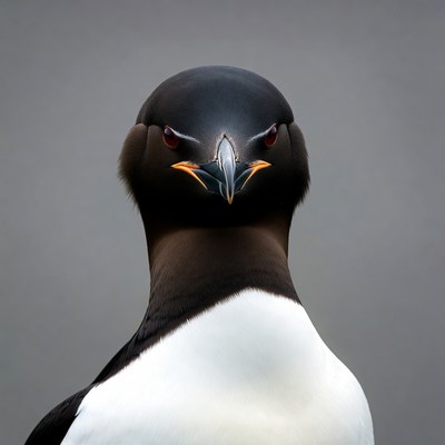Black Guillemot Bird Closeup