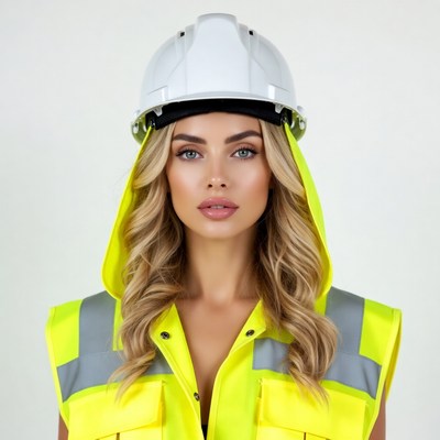 Blonde woman in yellow safety vest