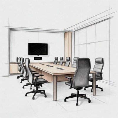 Empty Conference Room Sketch