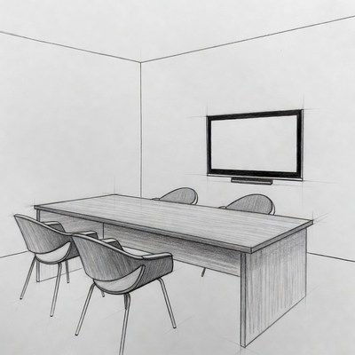 Modern Meeting Room Sketch