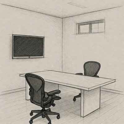 Modern Office Meeting Room Sketch