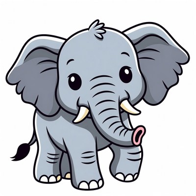 Cute baby elephant illustration