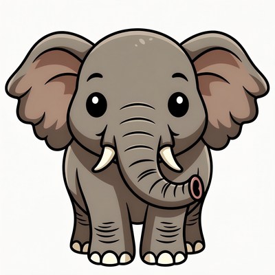 Cute cartoon baby elephant