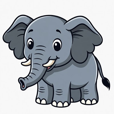 Cute cartoon baby elephant