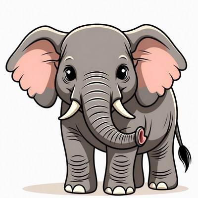 Cute cartoon baby elephant