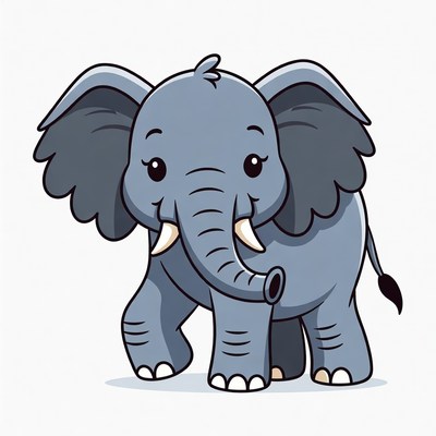 Cute cartoon baby elephant