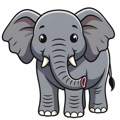 Cute cartoon elephant illustration