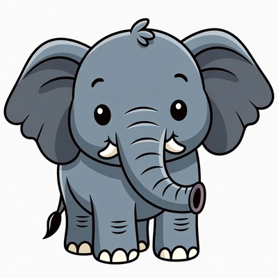 Cute baby elephant illustration