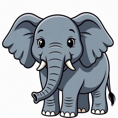 Cute cartoon baby elephant