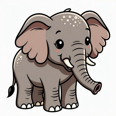 Cute baby elephant illustration