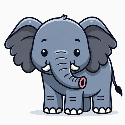Cute cartoon baby elephant